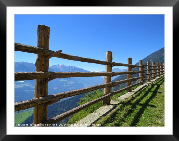 Natural fence in the Alps Framed Mounted Print by Magda van der Kleij