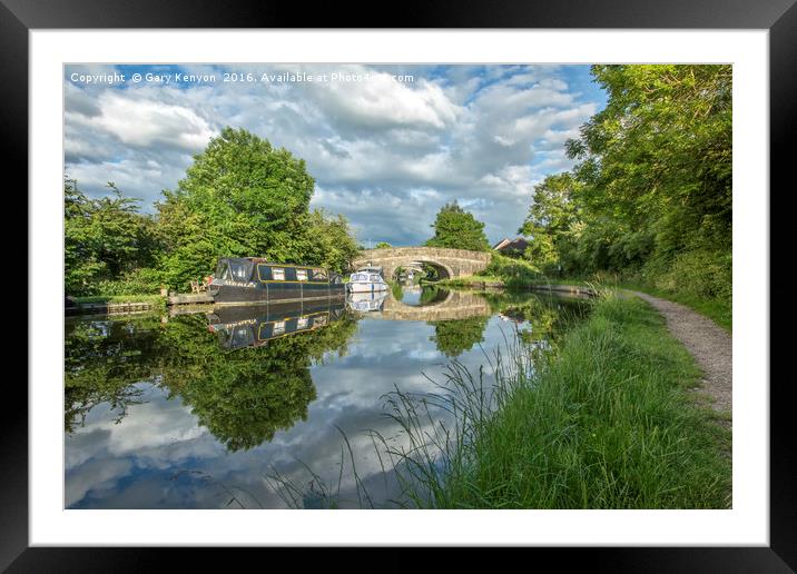 Reflections On The Lancaster Canal Framed Mounted Print by Gary Kenyon