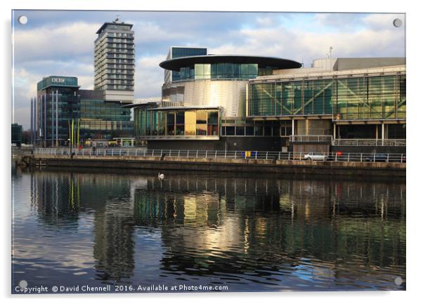 The Lowry Centre Reflection  Acrylic by David Chennell