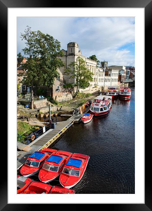 York City Guildhall and red boats Framed Mounted Print by Robert Gipson