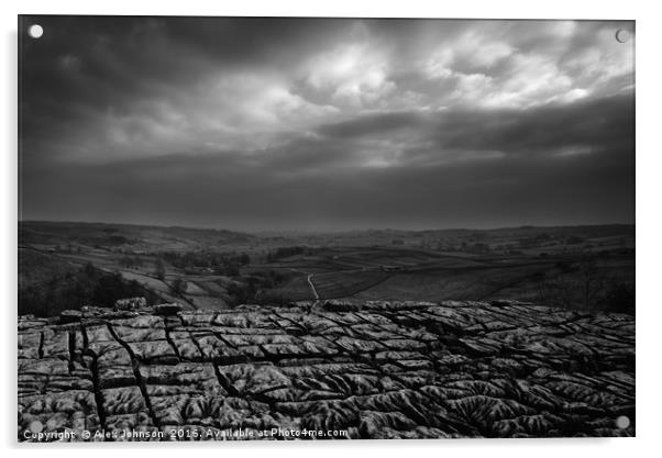 Malham Cove Acrylic by Alex Johnson