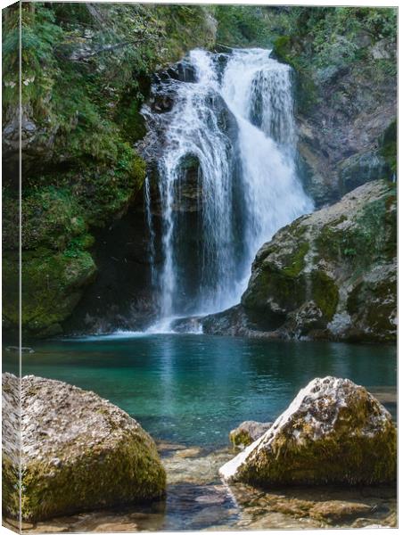Sum Waterfall in Slovenia Canvas Print by Sergey Golotvin