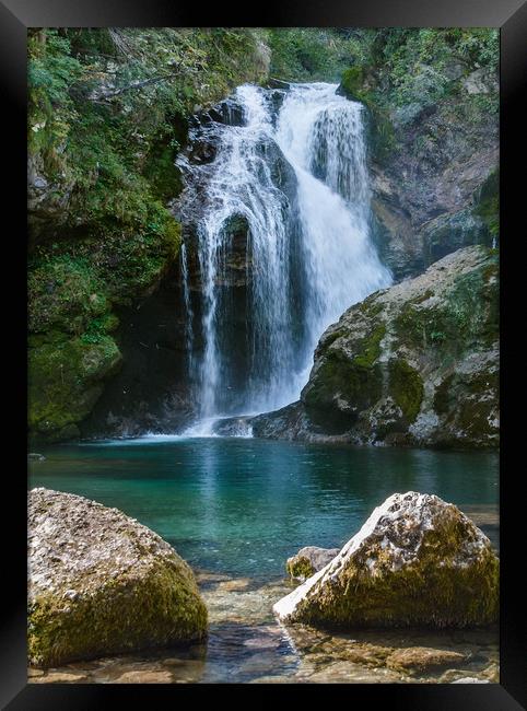 Sum Waterfall in Slovenia Framed Print by Sergey Golotvin