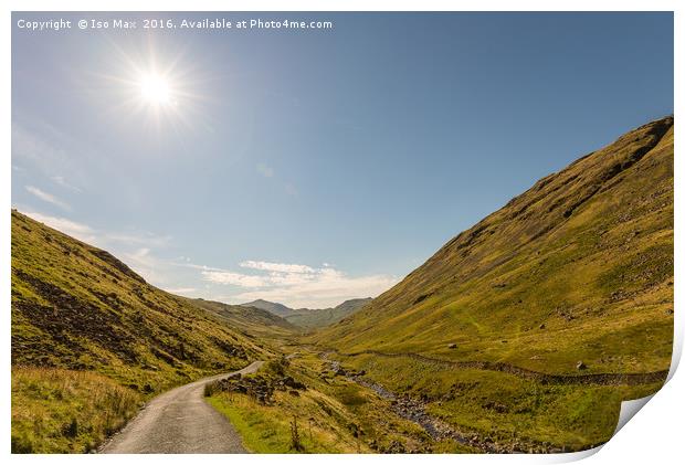 Hardknott Pass, Lake District Print by The Tog