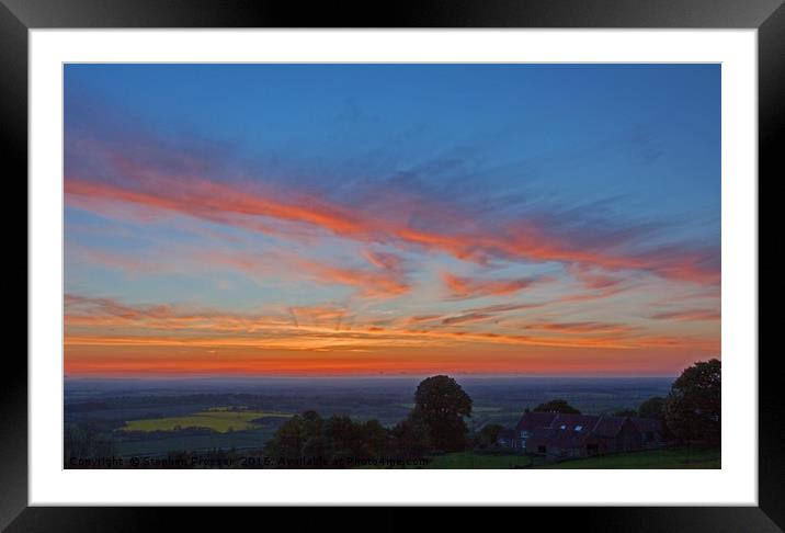 Sunset North Yorkshire Framed Mounted Print by Stephen Prosser