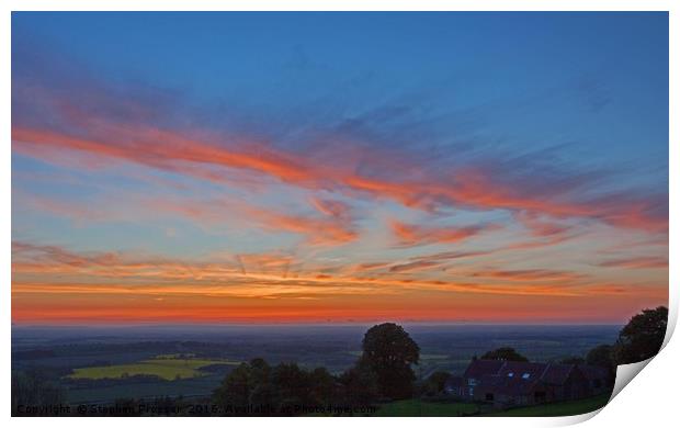 Sunset North Yorkshire Print by Stephen Prosser