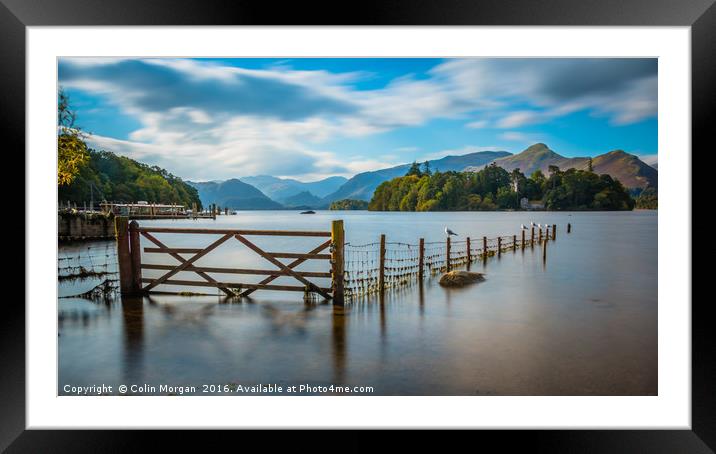 Derwent Water Fence Framed Mounted Print by Colin Morgan