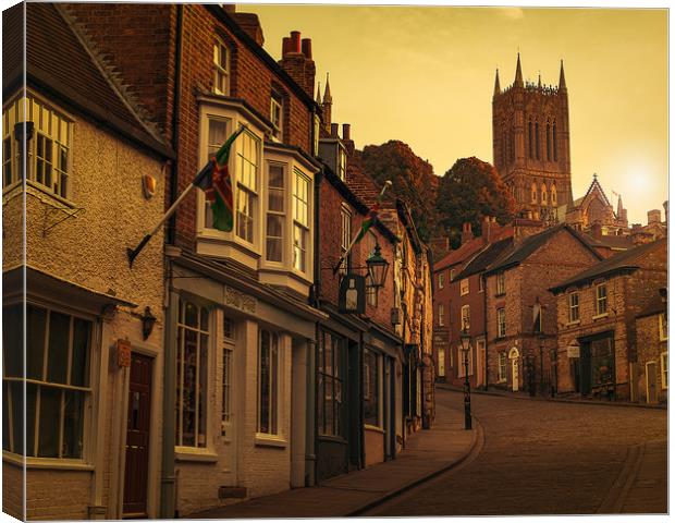 Lincoln Steep Hill at dawn Canvas Print by Andrew Scott
