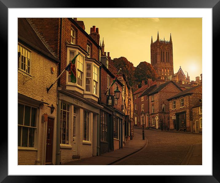 Lincoln Steep Hill at dawn Framed Mounted Print by Andrew Scott