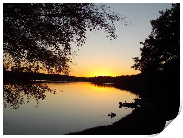 Beautiful Sunset Print by JUDY LACEFIELD