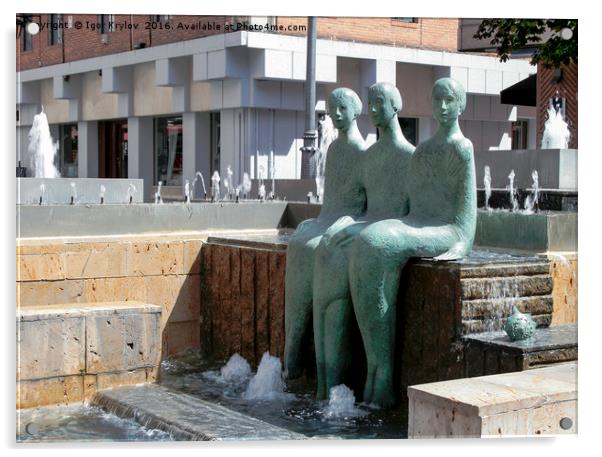 Fountain in Valladolid Acrylic by Igor Krylov
