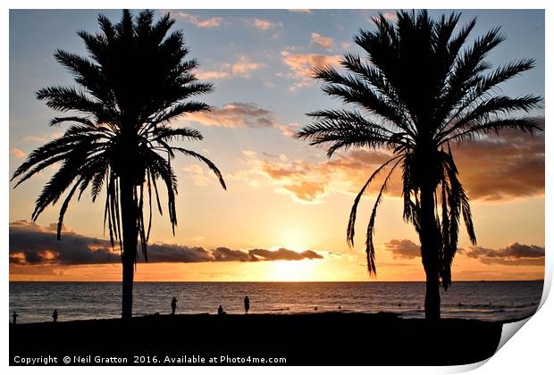 Tenerife Sunset Print by Nymm Gratton