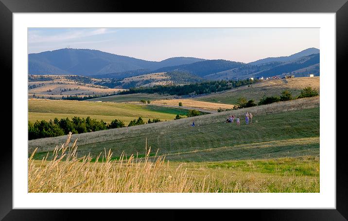 Children playing in the field Framed Mounted Print by Ranko Dokmanovic