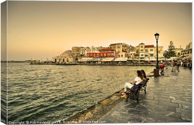 Chania Waterfront  Canvas Print by Rob Hawkins