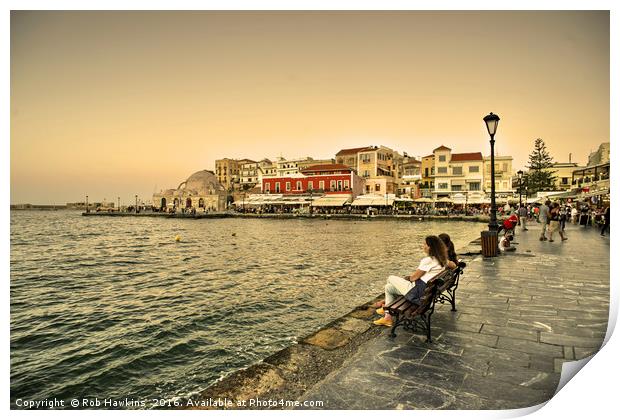 Chania Waterfront  Print by Rob Hawkins