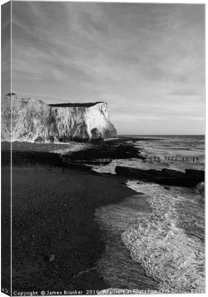 White Chalk Cliffs Seaford Head East Sussex Canvas Print by James Brunker