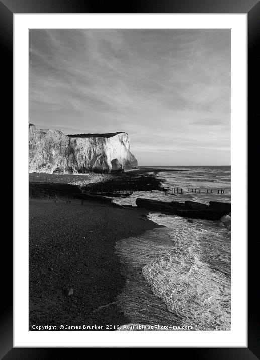 White Chalk Cliffs Seaford Head East Sussex Framed Mounted Print by James Brunker
