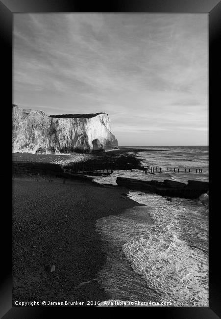 White Chalk Cliffs Seaford Head East Sussex Framed Print by James Brunker