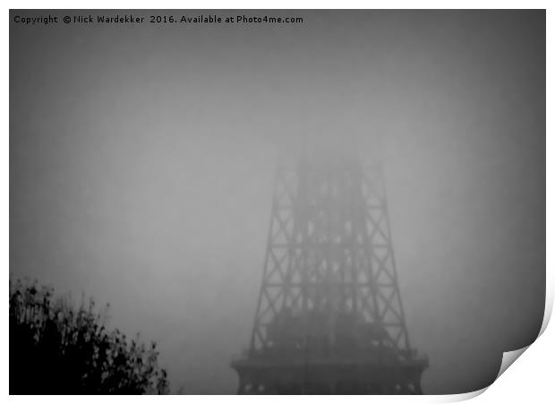 Tower in the fog. Print by Nick Wardekker