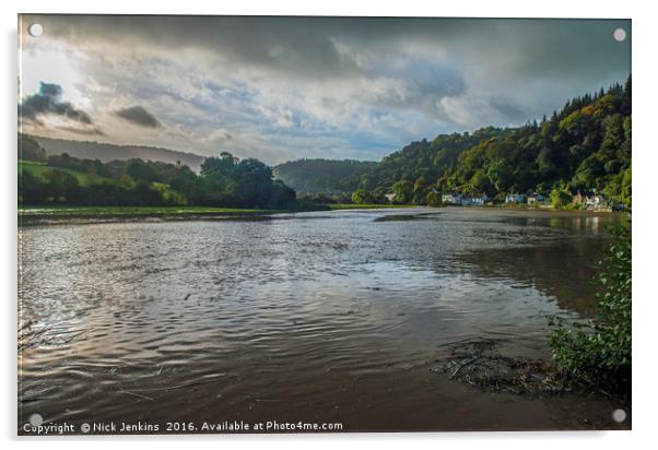 High Tide at Tintern in the AONB Wye Valley Acrylic by Nick Jenkins