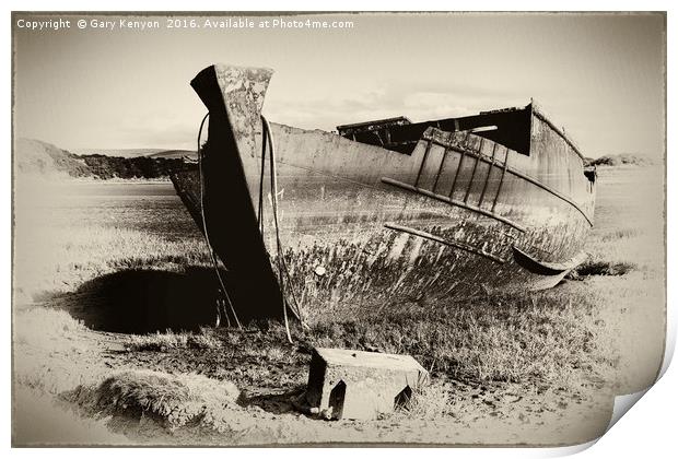 Aged Shipwreck Print by Gary Kenyon