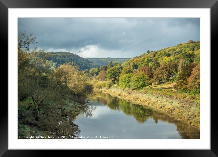 The River Wye at Brockweir in the Wye Valley Framed Mounted Print by Nick Jenkins