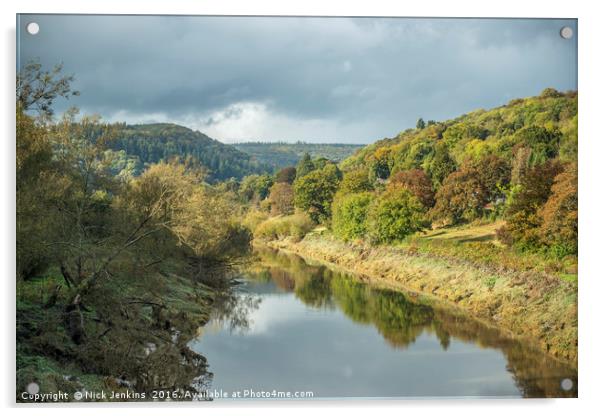 The River Wye at Brockweir in the Wye Valley Acrylic by Nick Jenkins