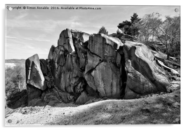 Black Rocks Derbyshire Acrylic by Simon Annable