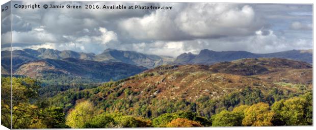 A Lakeland Panorama Canvas Print by Jamie Green