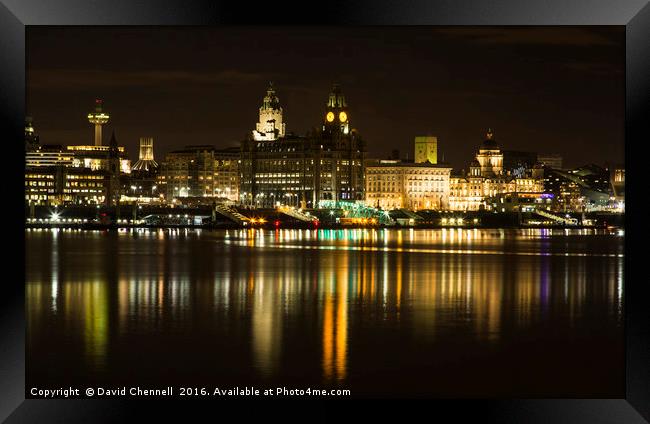 Liverpool Cityscape  Framed Print by David Chennell