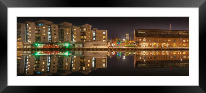 Night time at Swansea Marina Framed Mounted Print by Leighton Collins