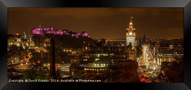 Edinburgh at night from Calton Hill Framed Print by David Oxtaby  ARPS