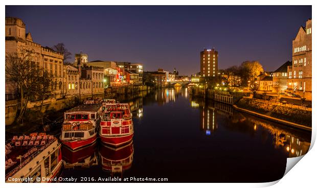 River Ouse at night Print by David Oxtaby  ARPS