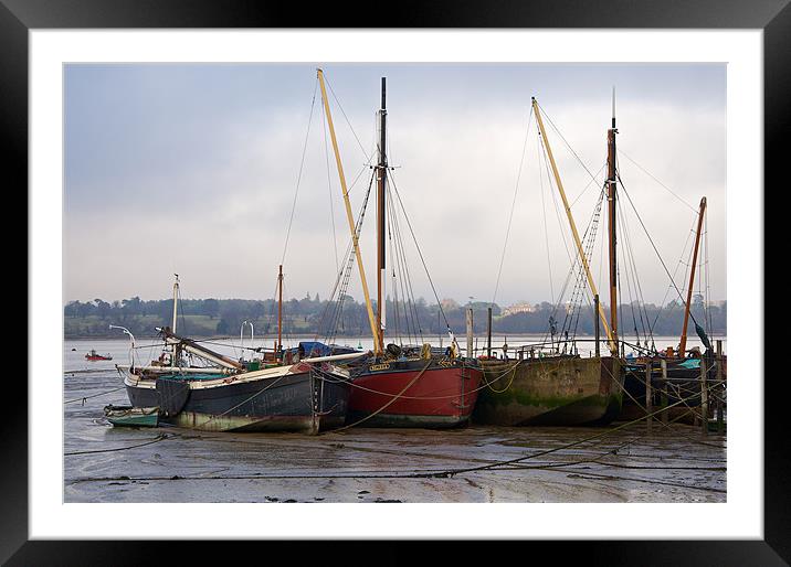 Pin Mill Barges Framed Mounted Print by Robert Geldard