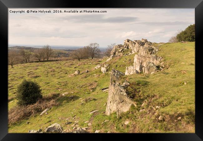 Outcrop Hill Framed Print by Pete Holyoak