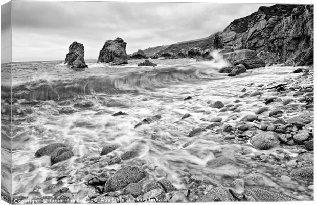View of crashing waves from Soberanes Point in Gar Canvas Print by Jamie Pham