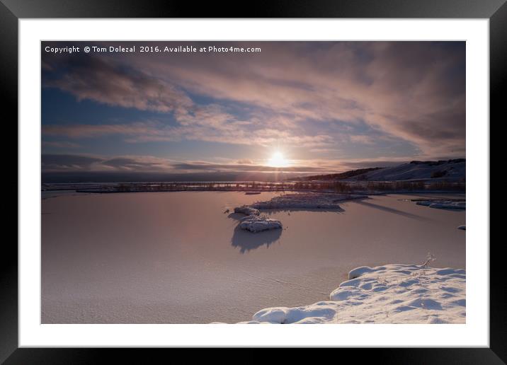 Icelandic winter sun  Framed Mounted Print by Tom Dolezal