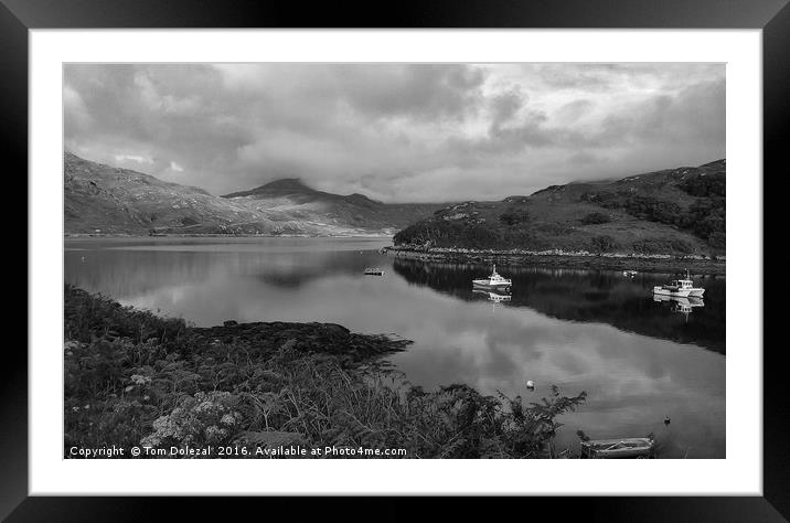 Loch Glendhu fishing boats Framed Mounted Print by Tom Dolezal