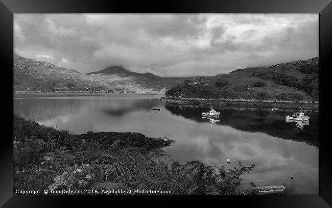 Loch Glendhu fishing boats Framed Print by Tom Dolezal