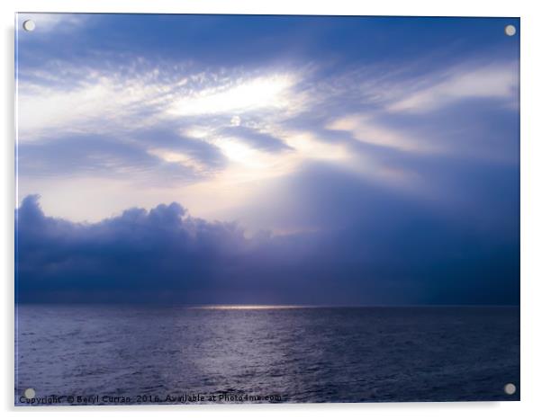 Serene Seascape Sunrise Acrylic by Beryl Curran