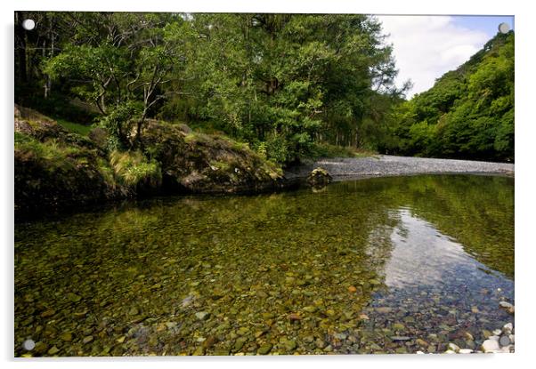 The River Derwent Lake District Acrylic by Jacqi Elmslie