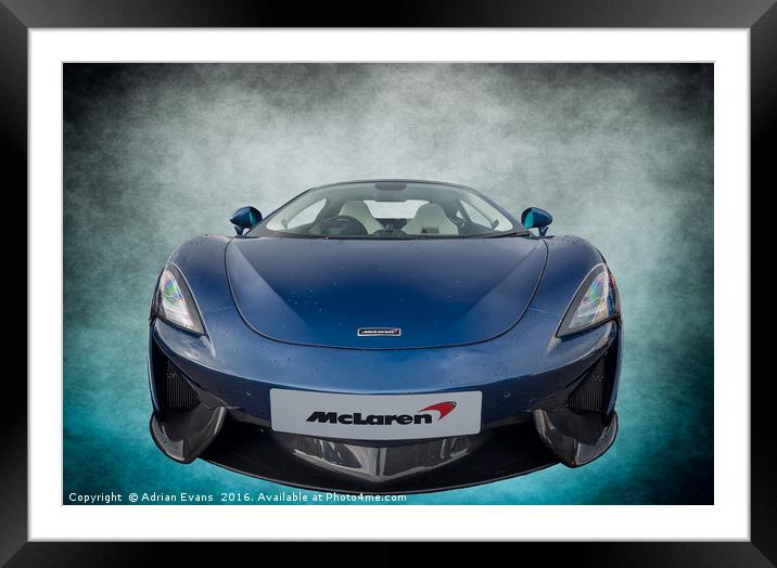McLaren Sports Car Framed Mounted Print by Adrian Evans