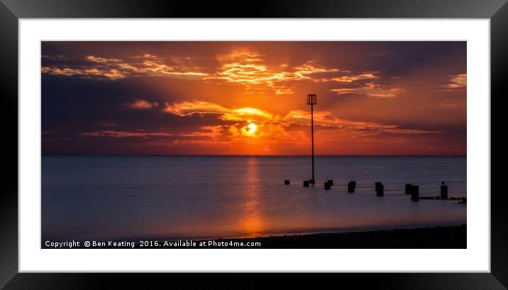 Norfolk Sunset Framed Mounted Print by Ben Keating