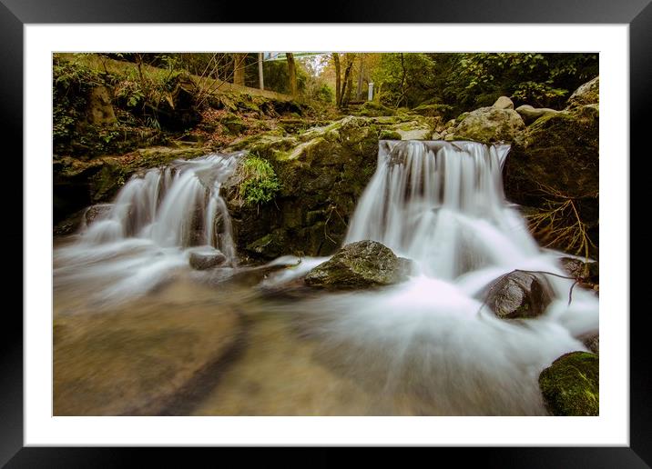 Falling Water of Nature Framed Mounted Print by Ambir Tolang