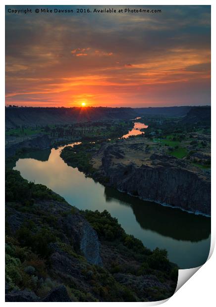 Snake River Sunset Print by Mike Dawson