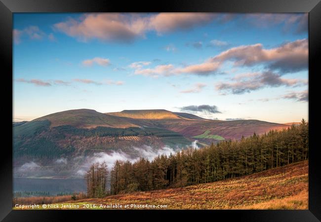 Waun Rydd Mountain Brecon Beacons Winter Day  Framed Print by Nick Jenkins