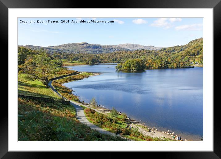 Rydal Water in the English Lake District National  Framed Mounted Print by John Keates