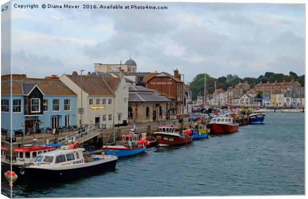 Weymouth Harbour early evening Canvas Print by Diana Mower
