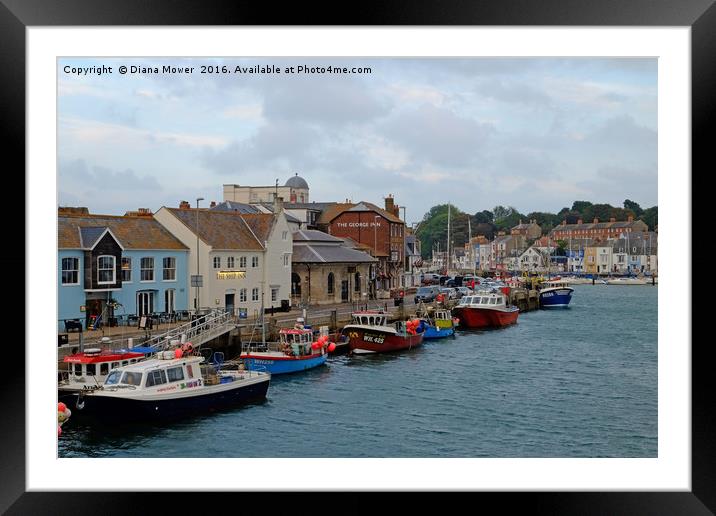Weymouth Harbour early evening Framed Mounted Print by Diana Mower