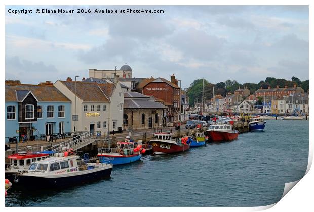 Weymouth Harbour early evening Print by Diana Mower